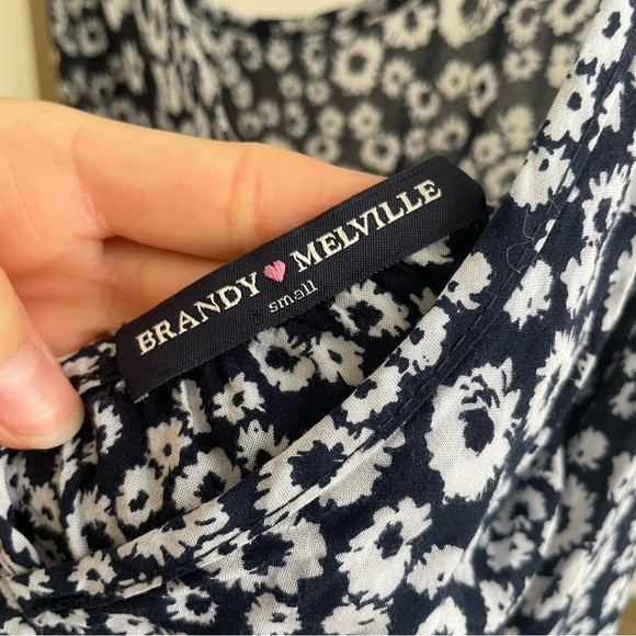 Brandy Melville Black and White Floral Tank Dress - Picture 3 of 5